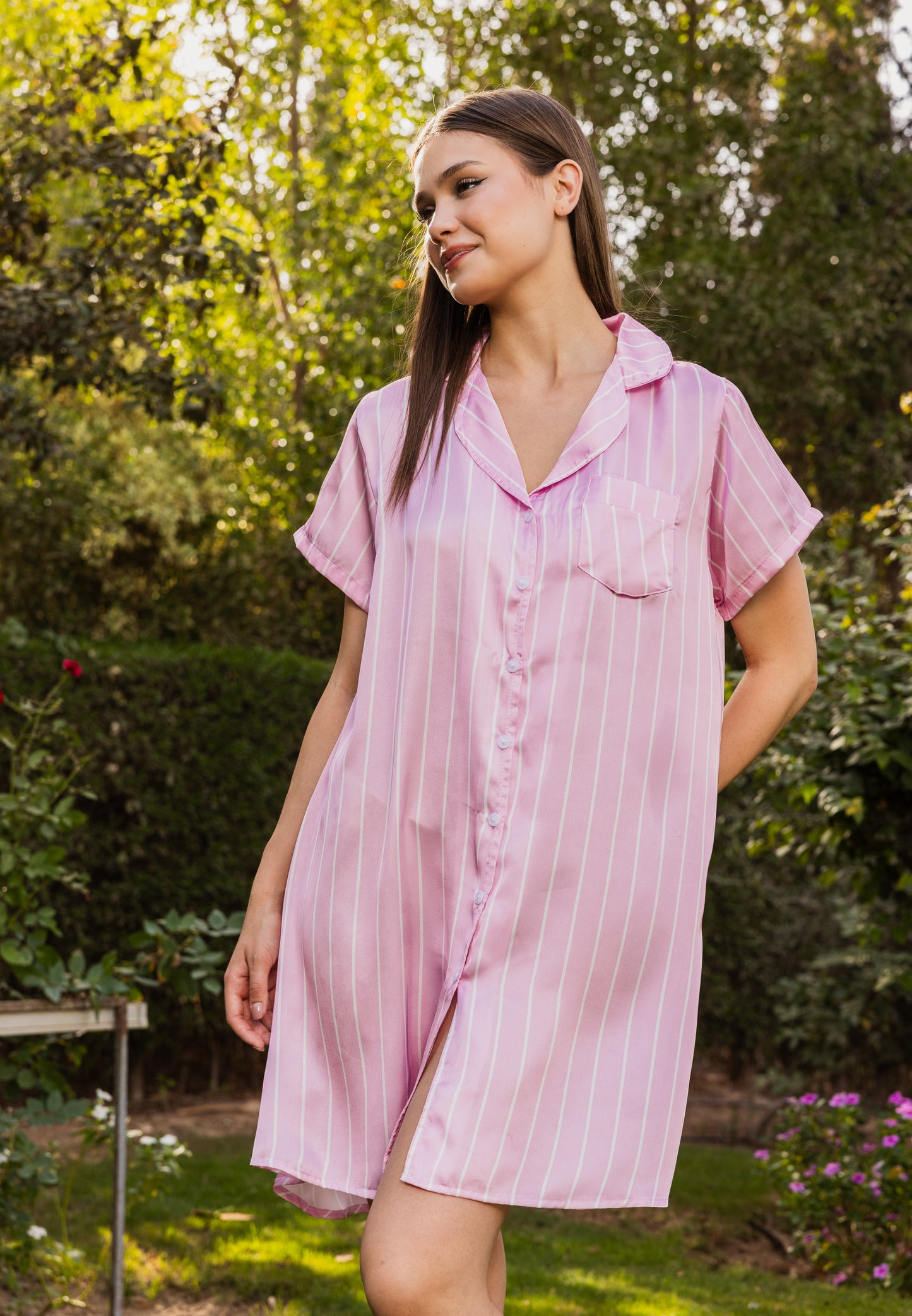 Night Classic Satin Rose Stripe