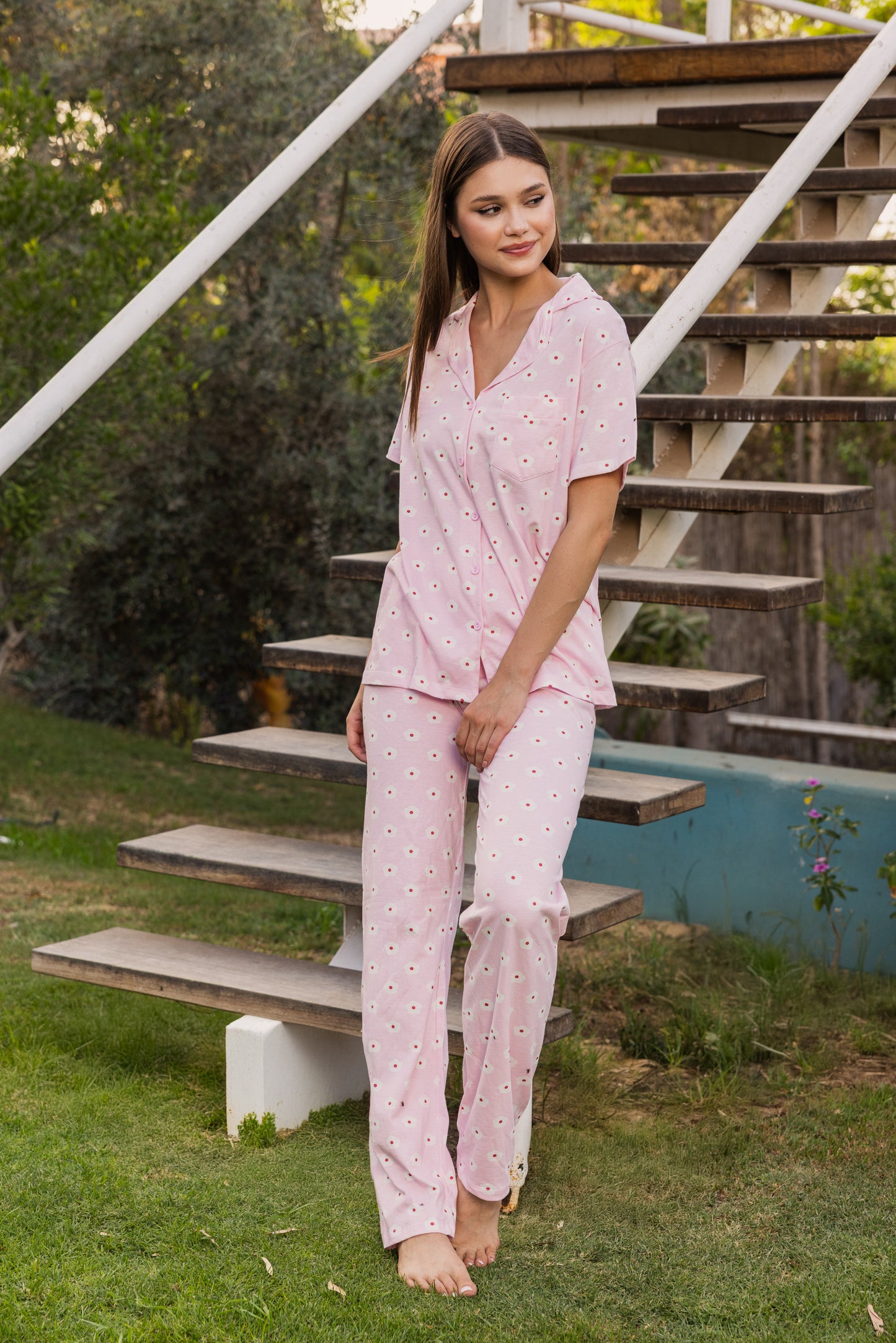 Classic rose print pajamas