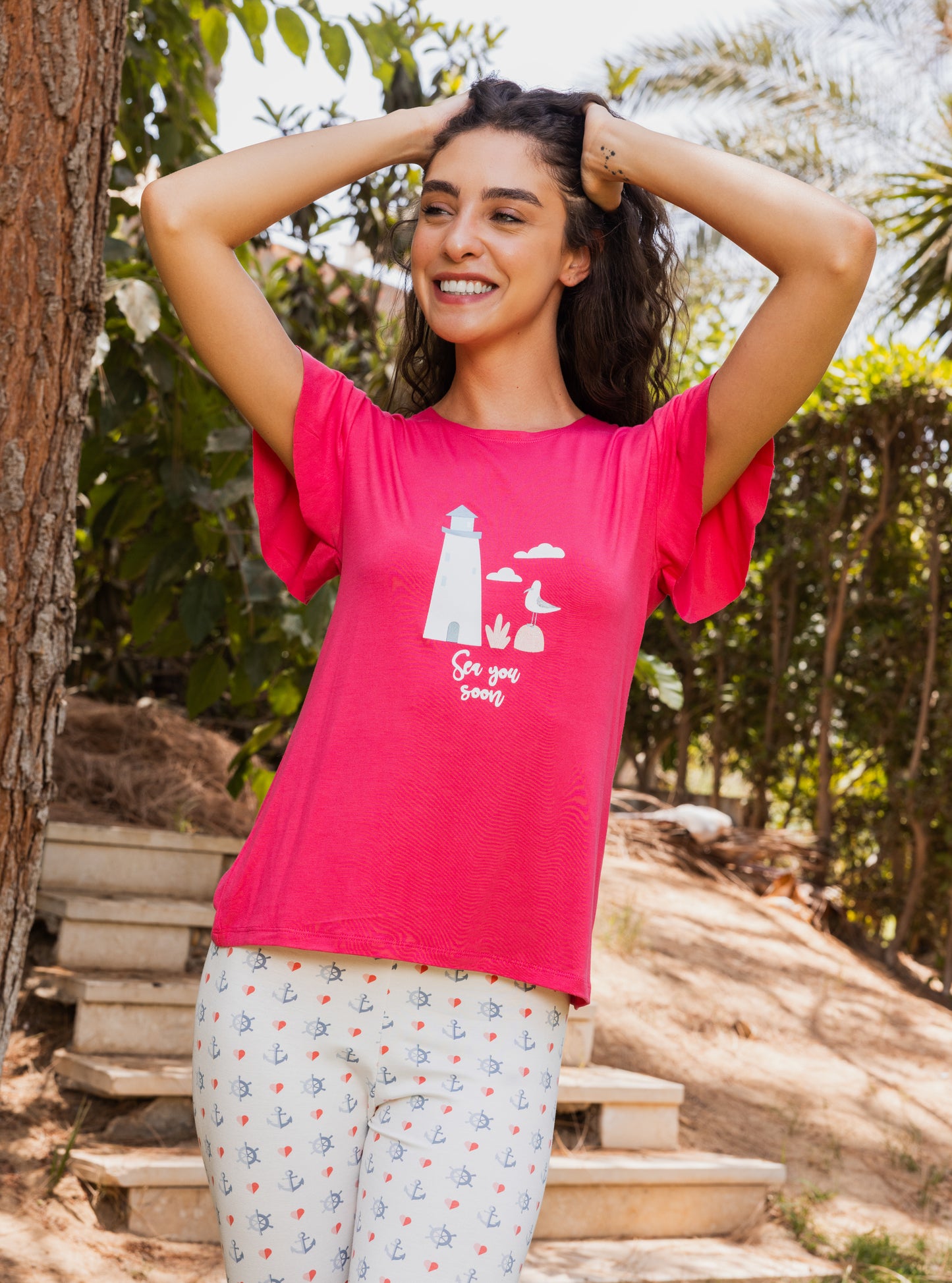 Printed top and leggings