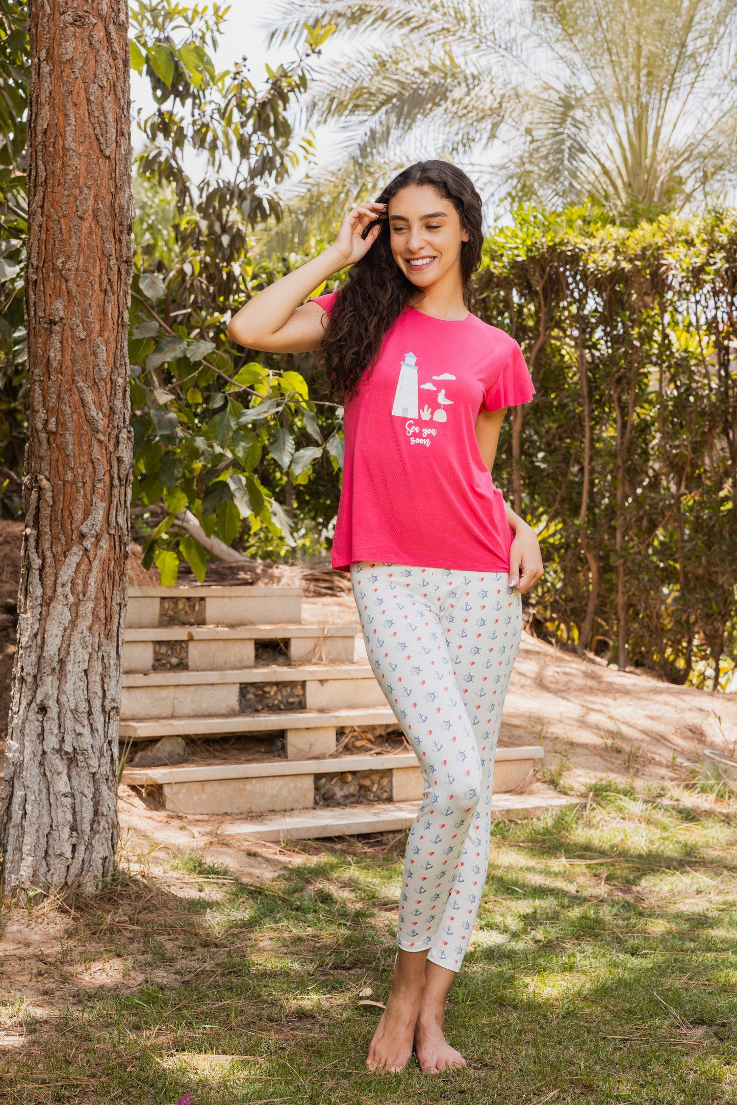 Printed top and leggings