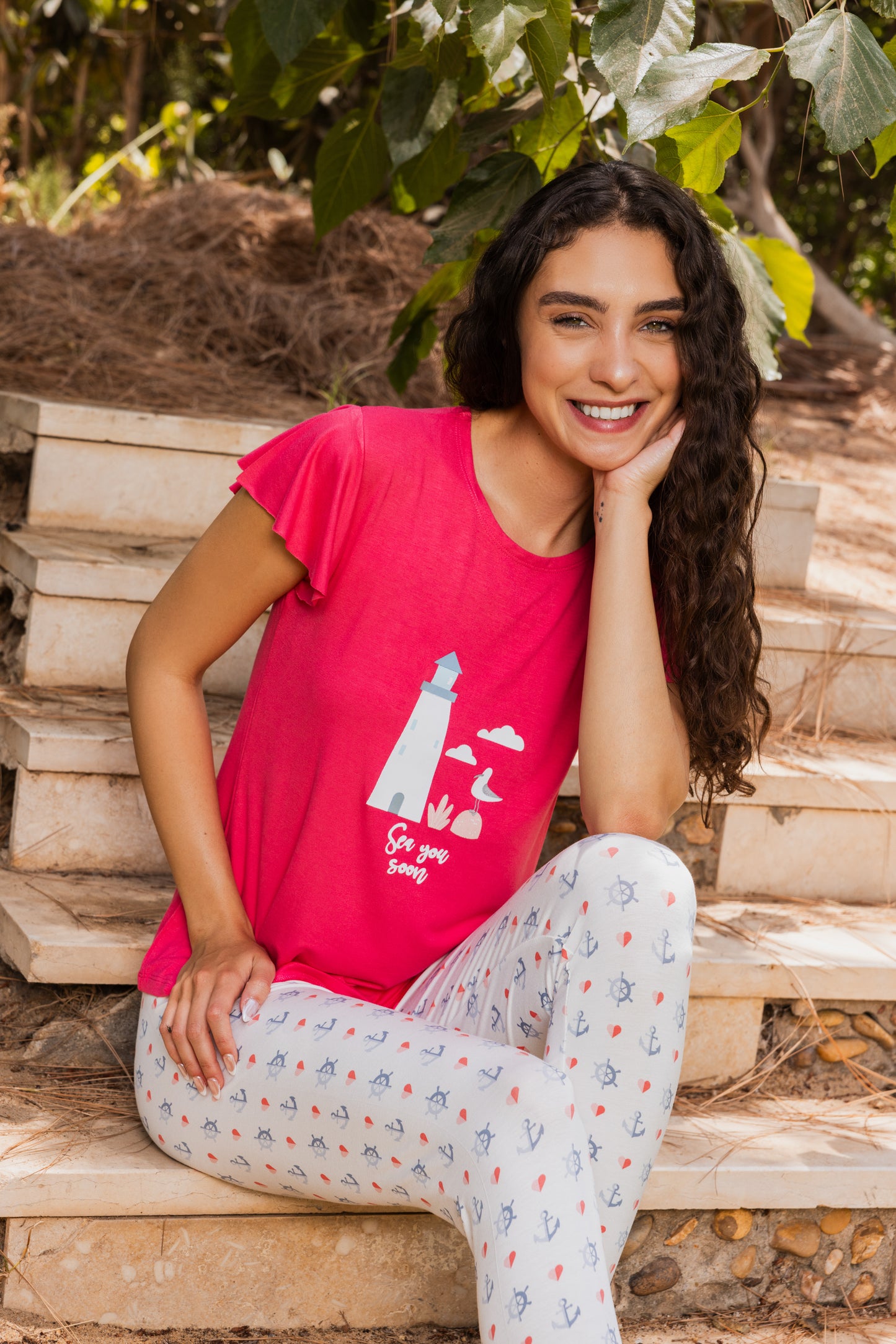 Printed top and leggings