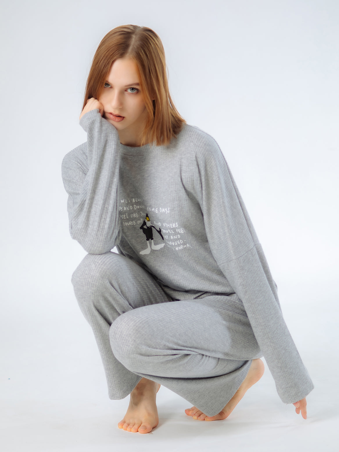 Plain Duck Print Pajamas