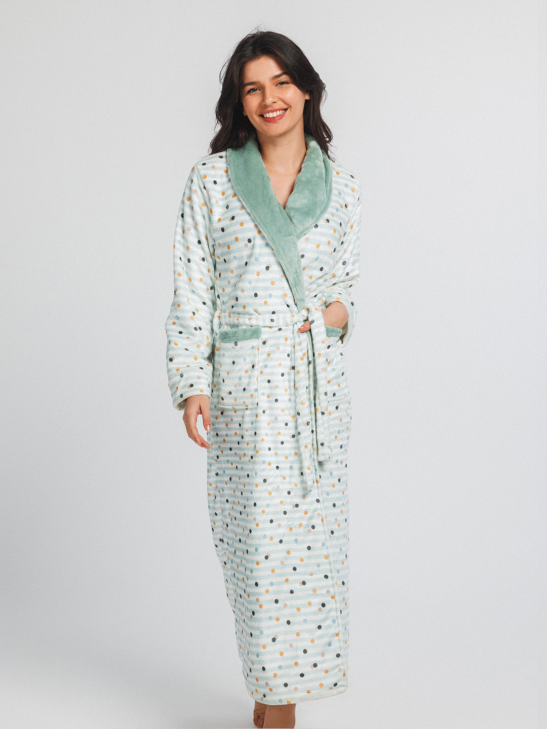 رداء طويل، شال بارد، سادة، مخطط، منقط