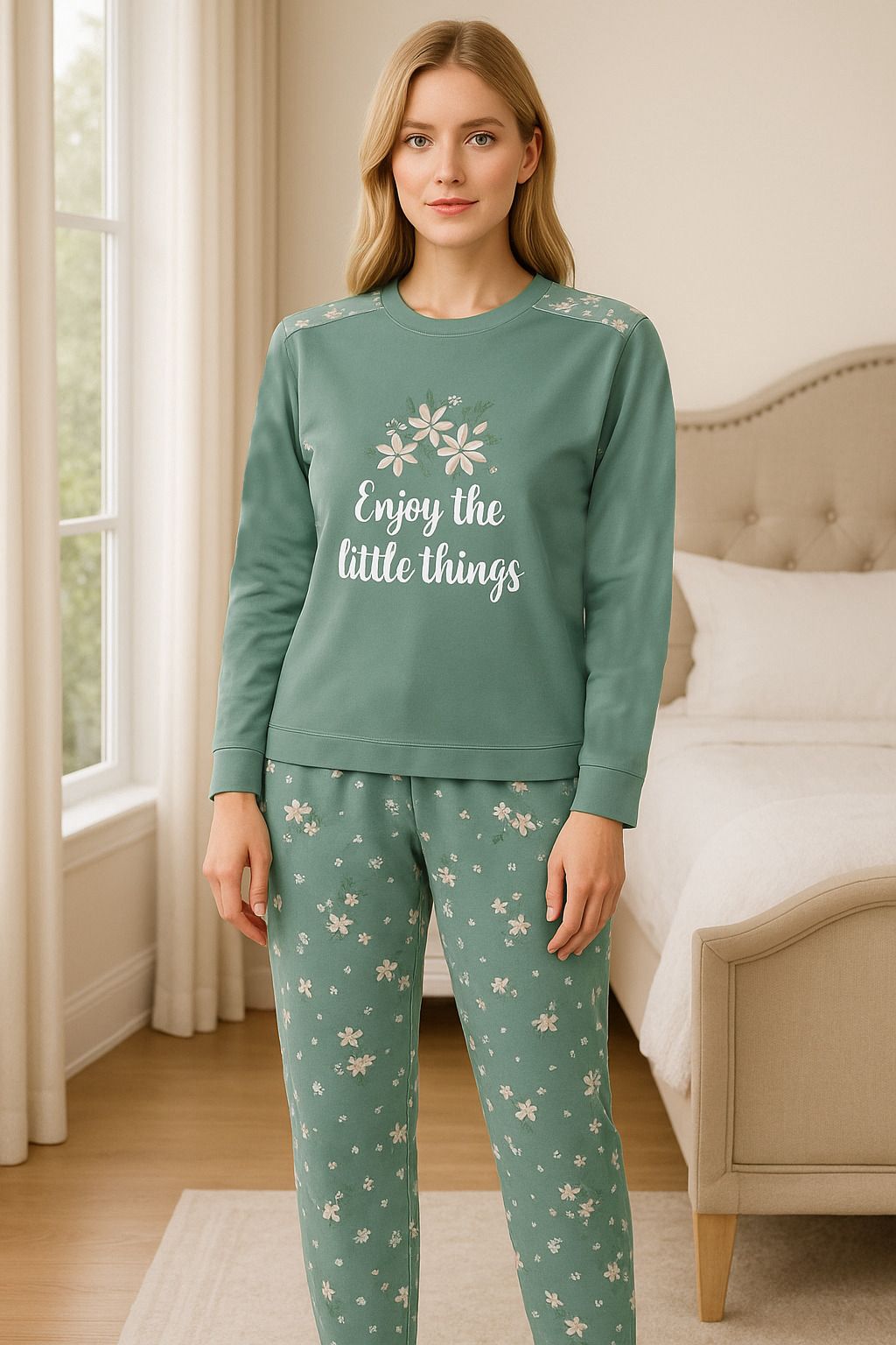 Mint Green Printed Pajama