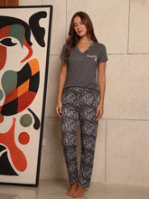 Black pajama with half-sleeve top