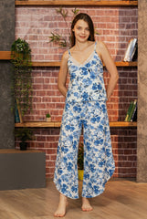 Blue strappy pajama with matching pants