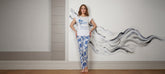 Off-white long sleeve pajama with printed details