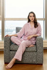 Rose classic short sleeve pajama with floral details