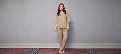 Beige classic short sleeve pajama