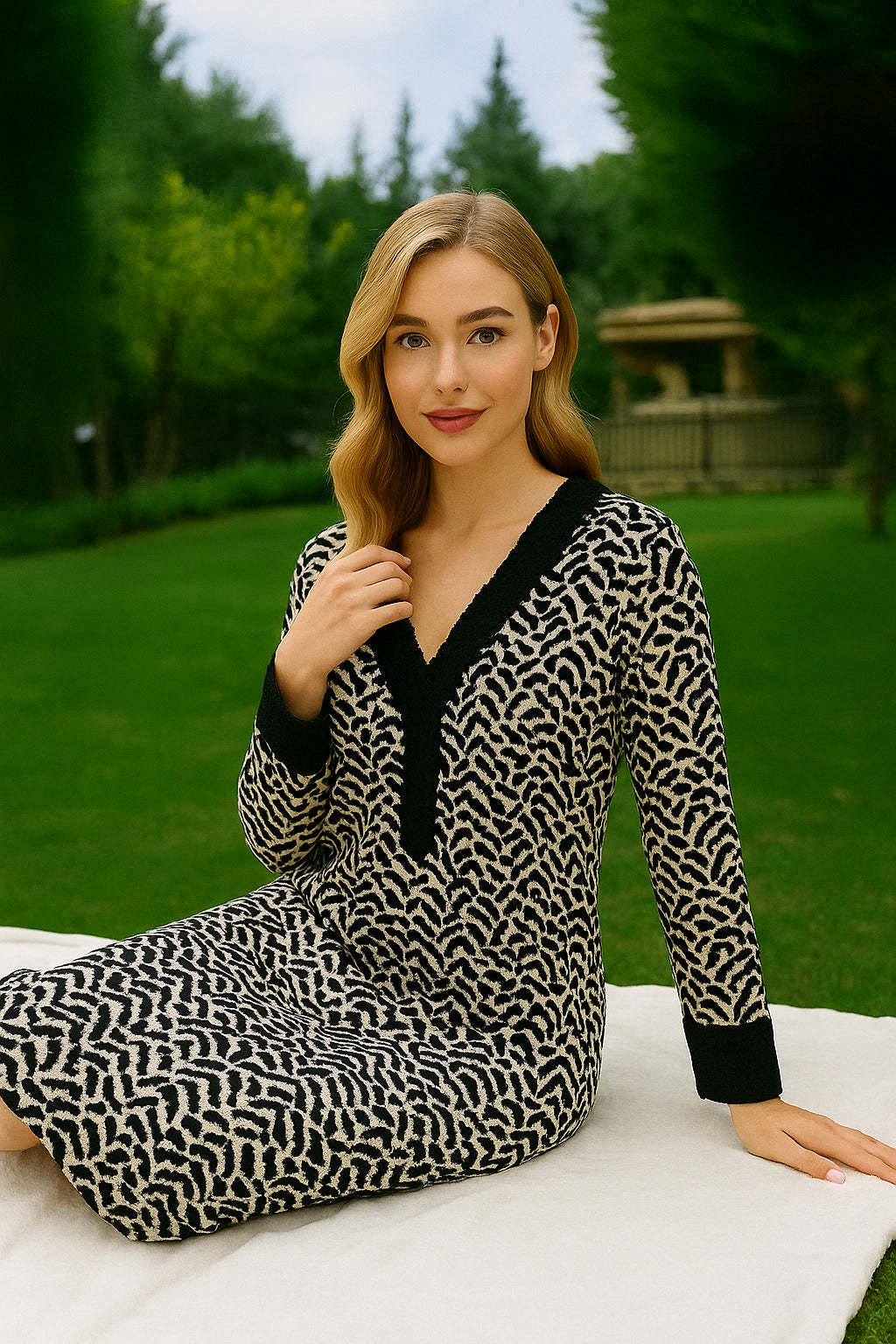 👉 “Tiger-print night set.