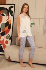 Printed off-white pajama