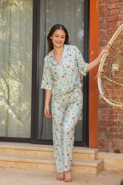 Classic pajama, third sleeve, round pants, product