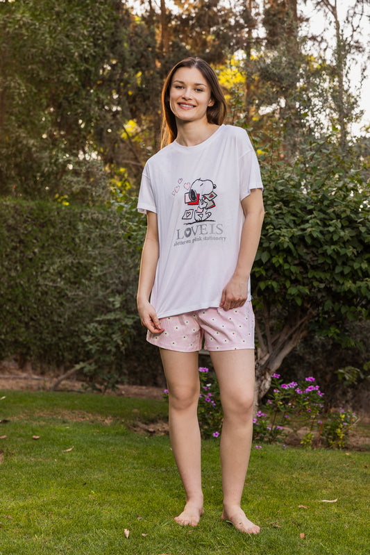 Rose print shorts top