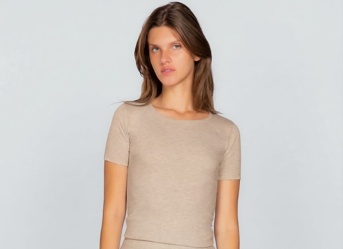 Half Sleeve Beige Top