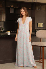 Cyan chemise with 1/4 sleeves