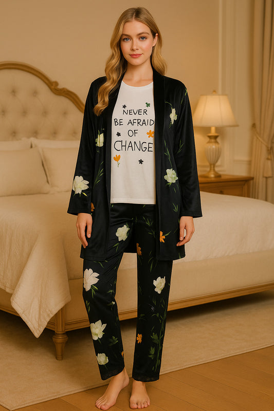 ✨ Classic 3-Piece Black Pajama Set ✨