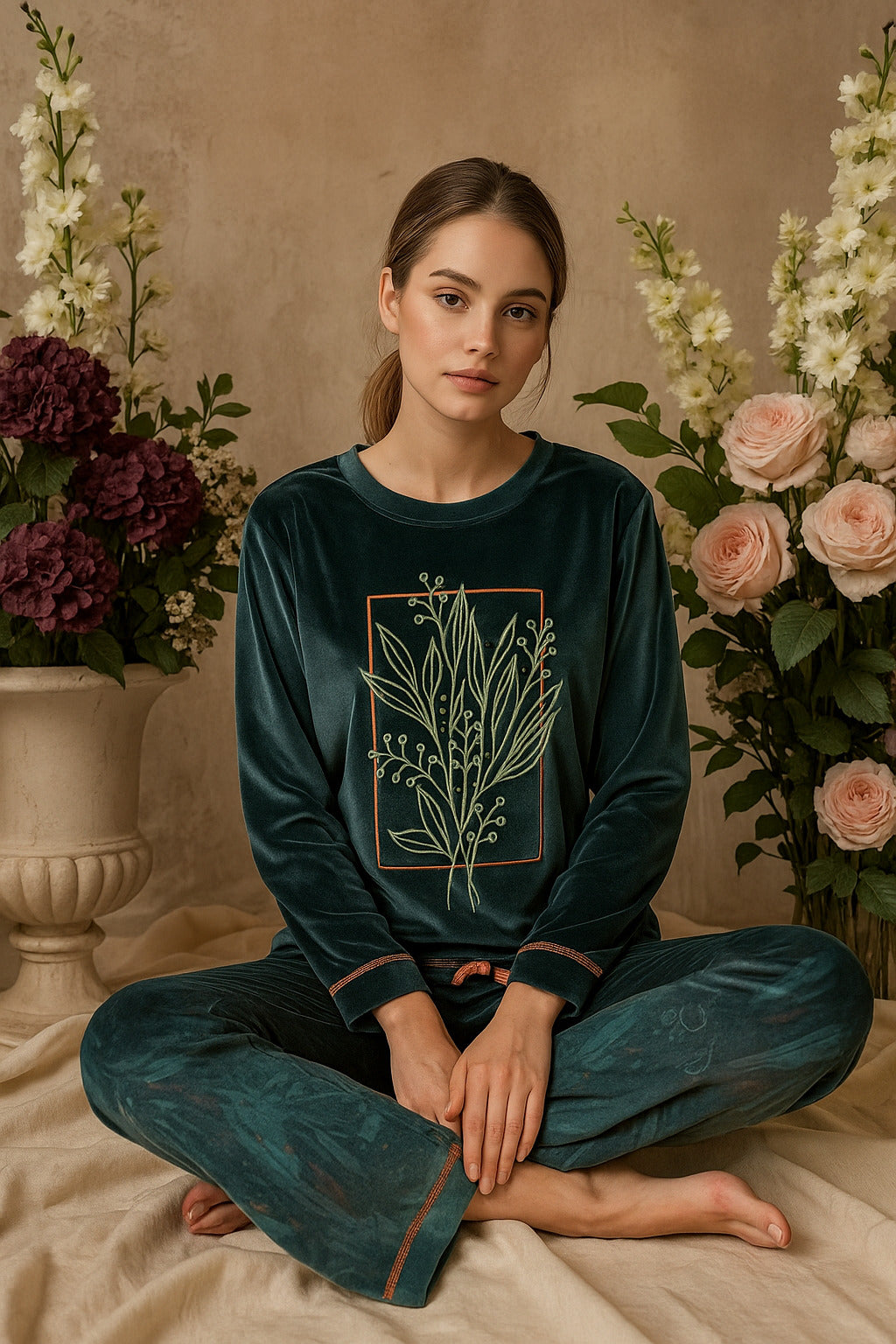 ✨ Salmon Feather Pajama Set