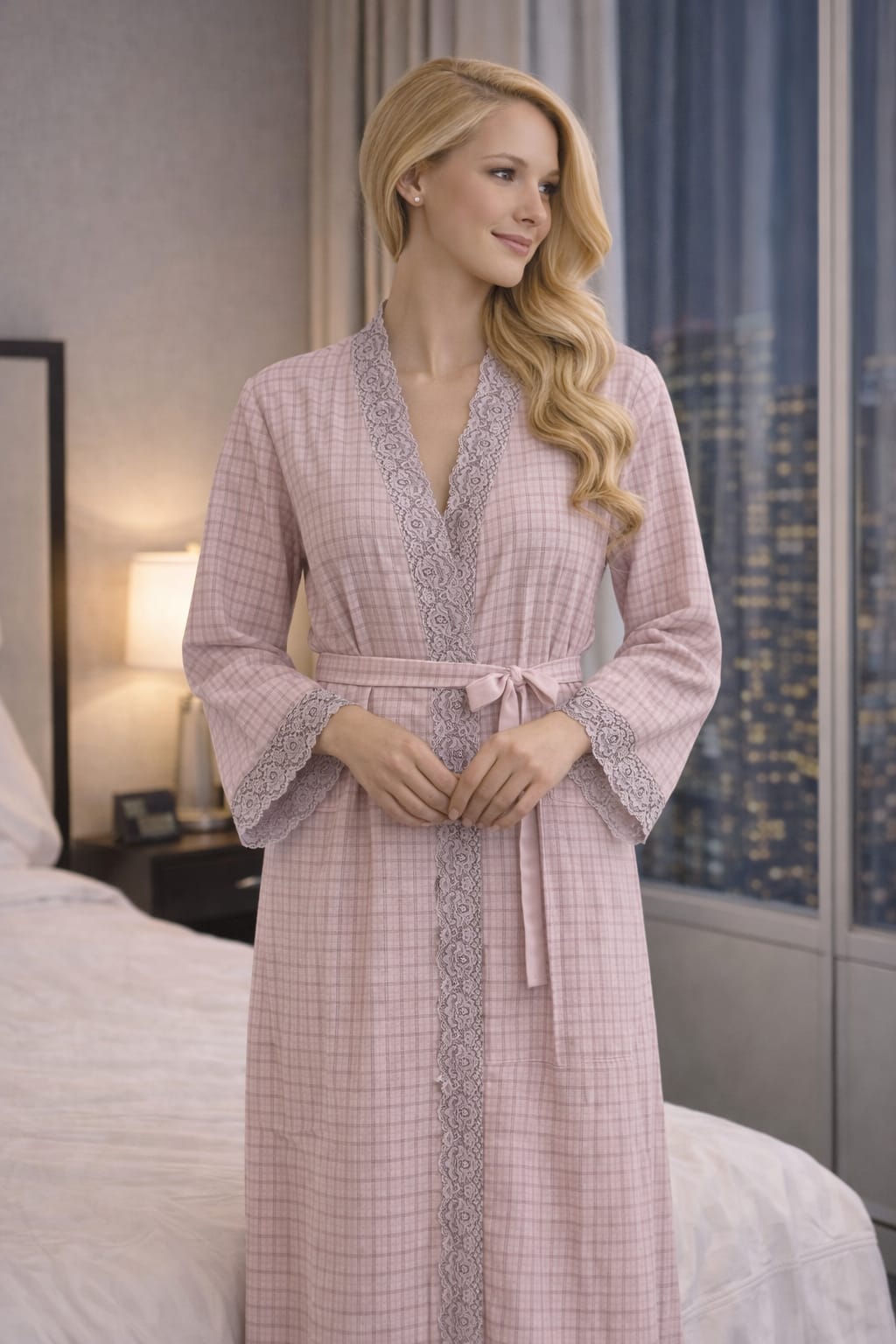 Cashmere robe dantil