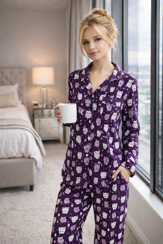 Classic purple owl pajama