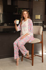 3-piece flowery pajama set