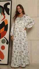 Olive long sleeves galabia