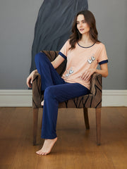Simon pajama set with printed pants