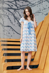 Cyan ruffled nightgown