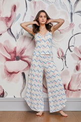 Cyan strappy pajama with matching pants