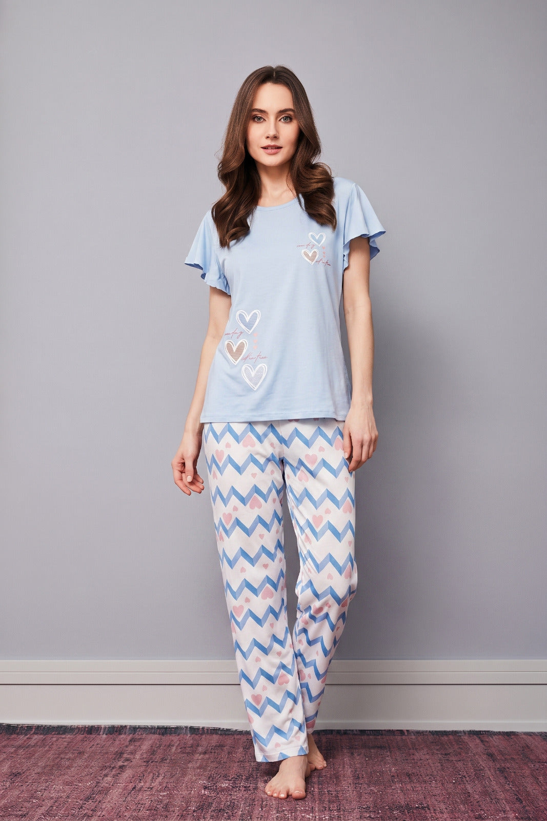 Cyan long sleeve pajama