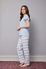 Cyan long sleeve pajama
