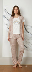 Beige 3-piece pajama set