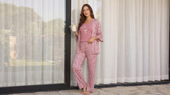 Kashmir 3-piece pajama set with floral details