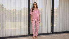 Kashmir 3-piece pajama set with floral details