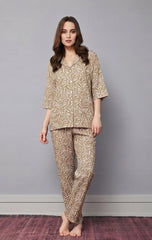 Beige classic short sleeve pajama