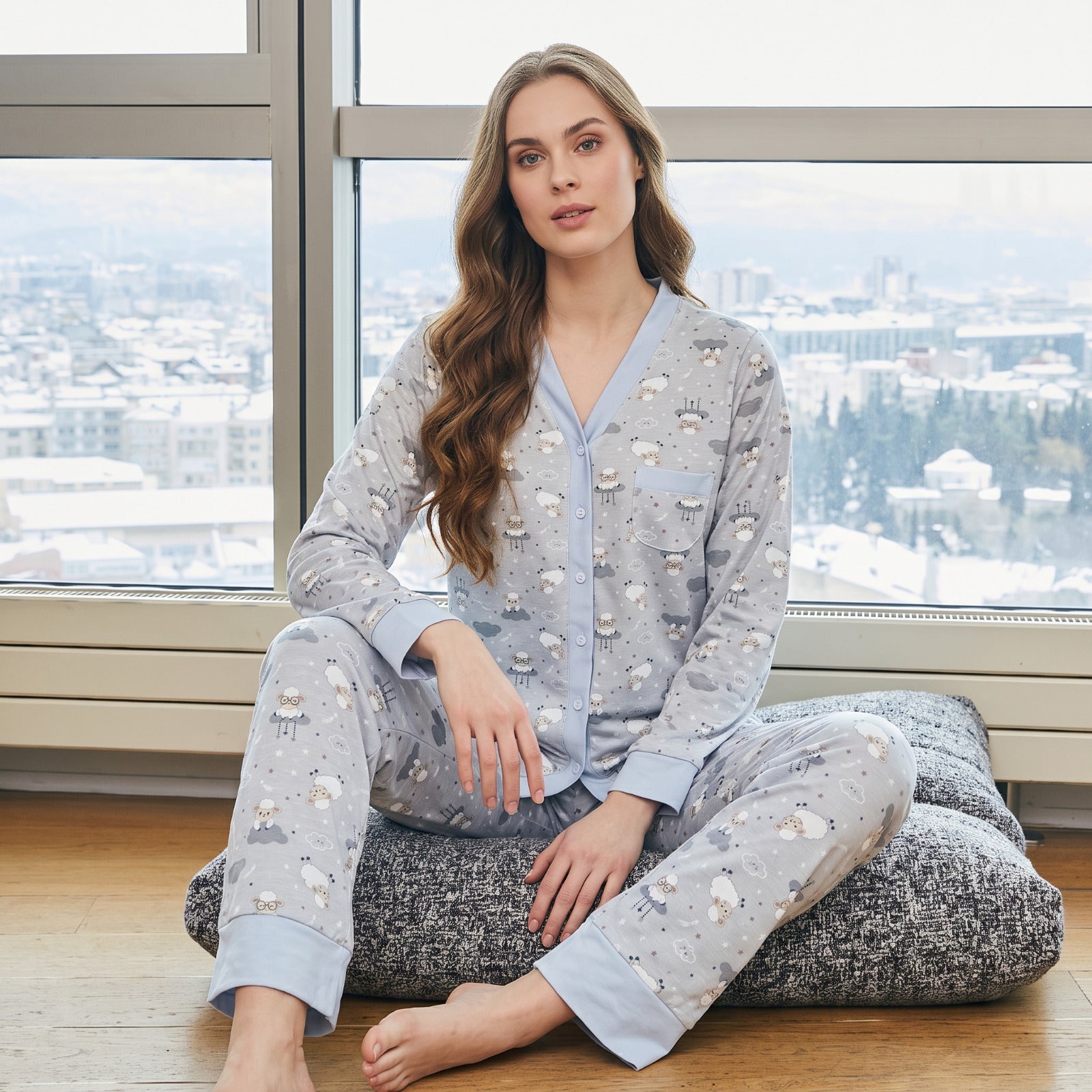 Grey long sleeve pajama