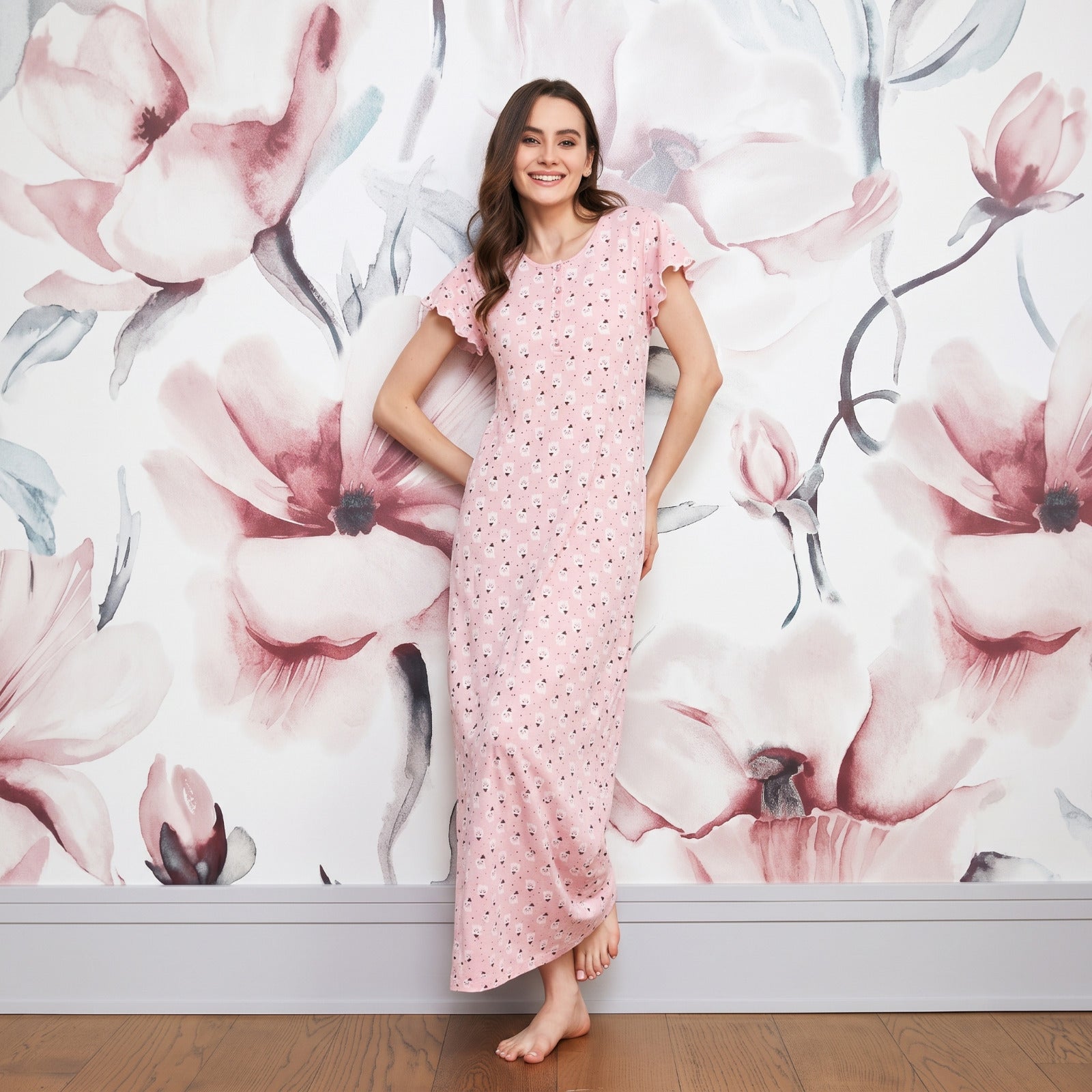 Rose long sleeve galabia