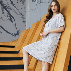 Grey lace night shirt with sheep print