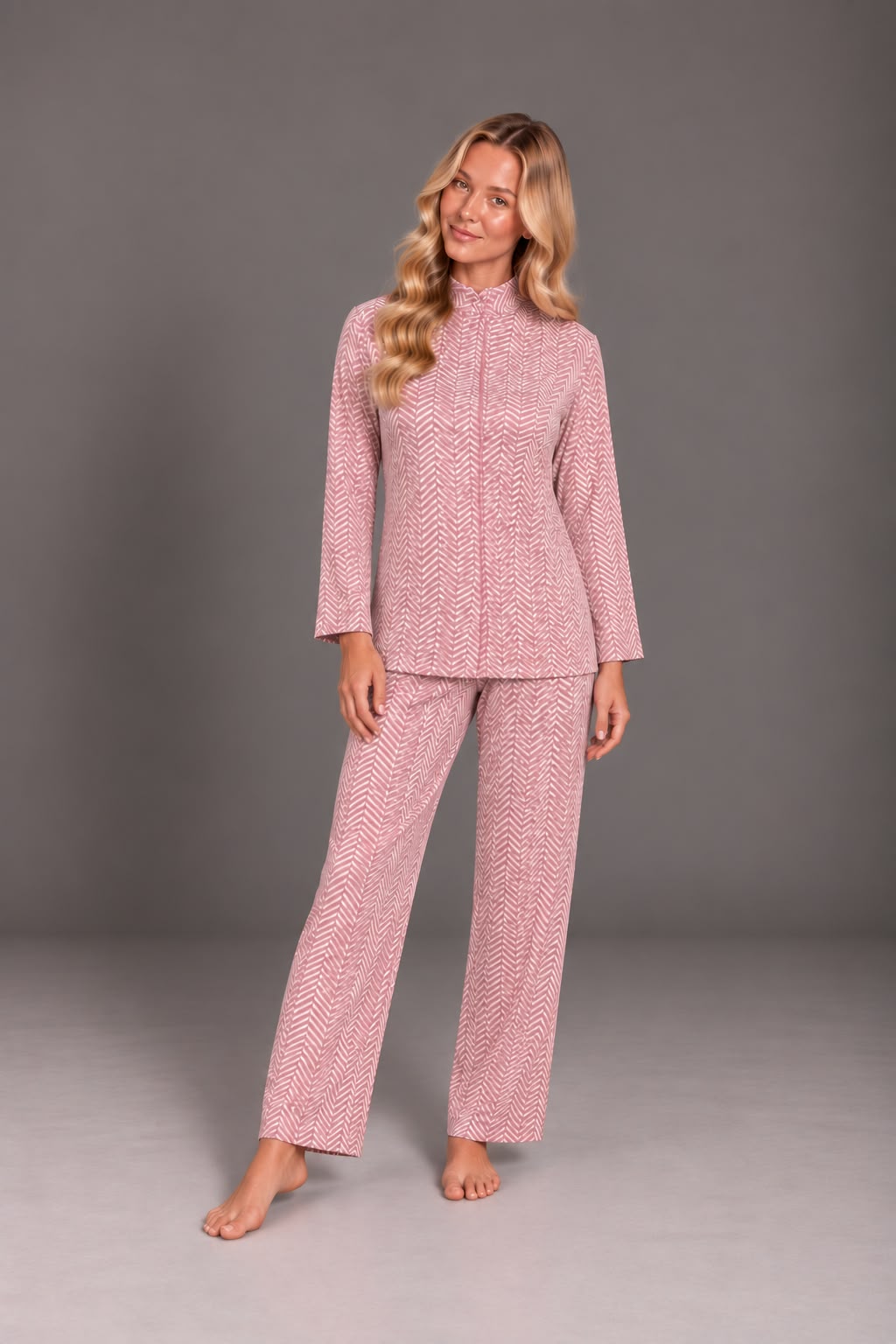 Kashmir winter jacquard high-neck pajama
