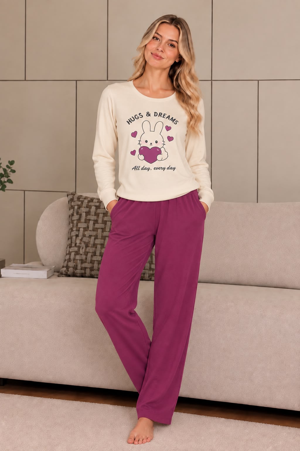 Beige rounded winter pajama