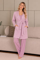 Kashmir winter jacquard 3-piece pajama set