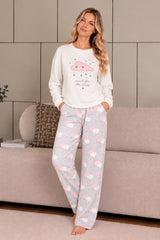 Off-white winter Melton pajama