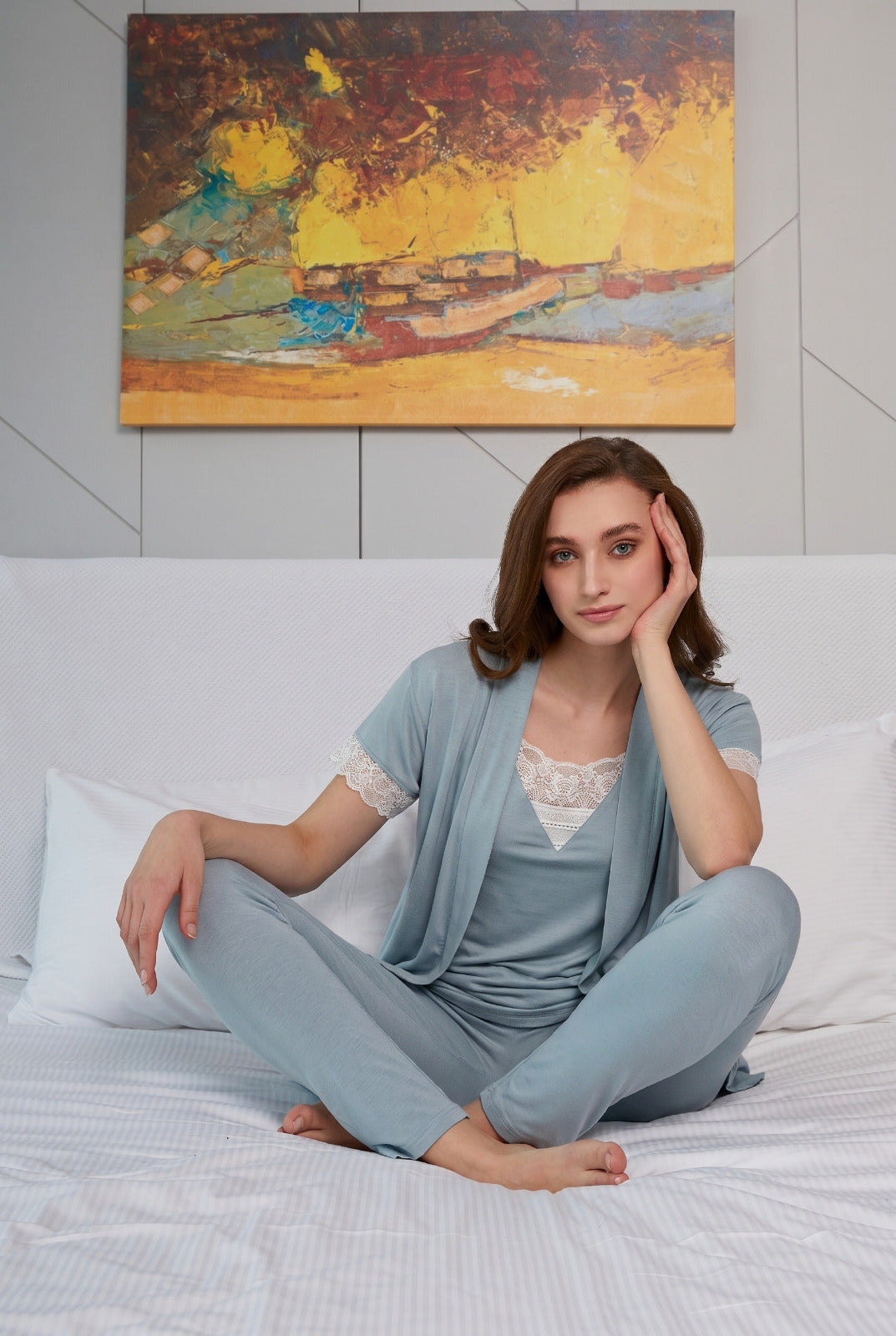 Bitruli 3-piece pajama set with half sleeves