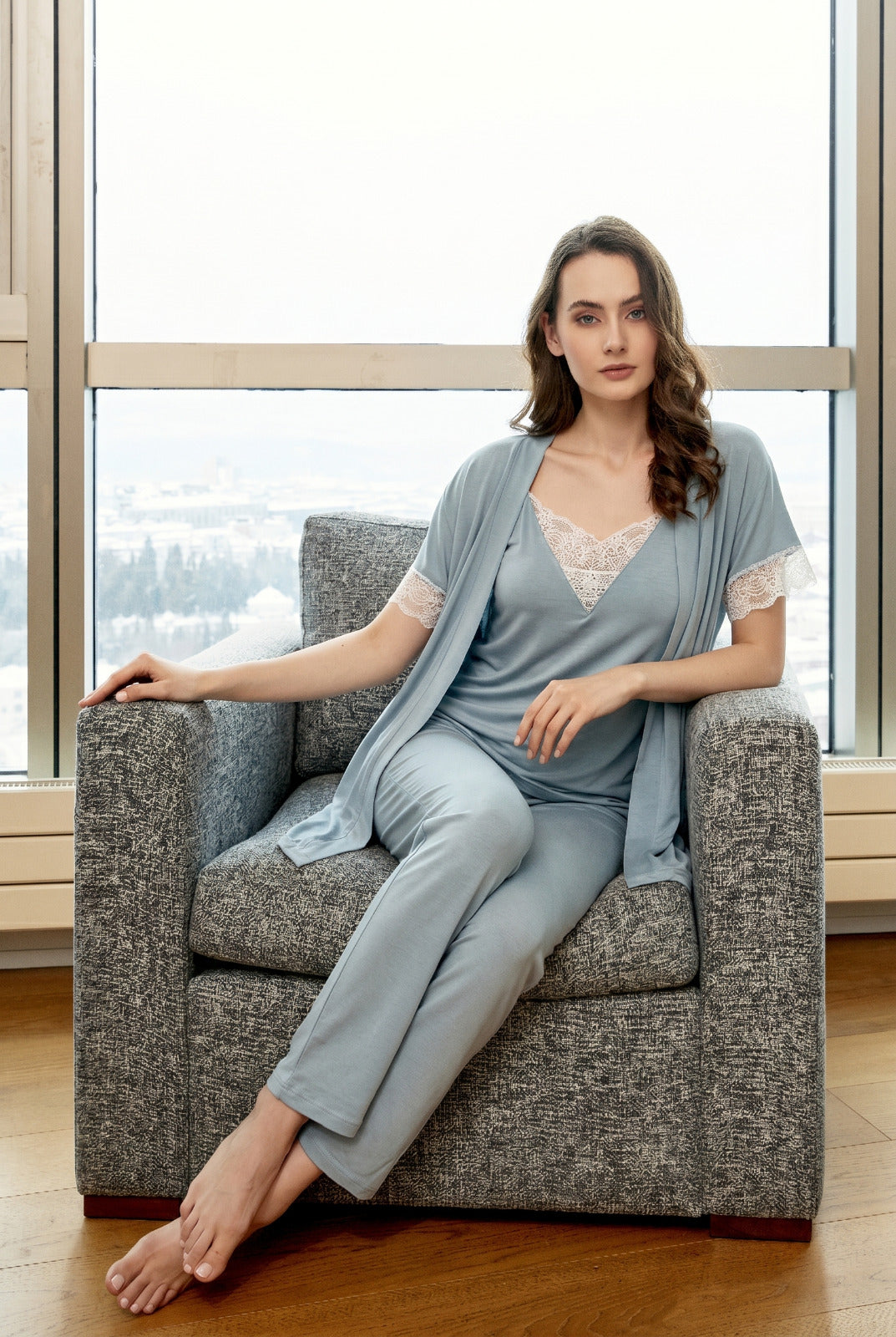 Bitruli 3-piece pajama set with half sleeves
