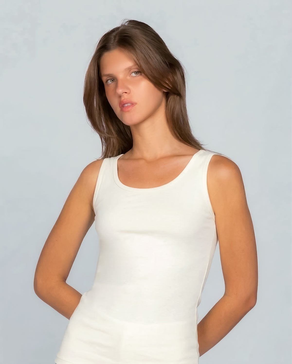 Off-white Round Neck Sleeveless Top
