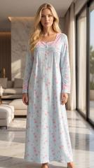 Cyan long sleeves galabia